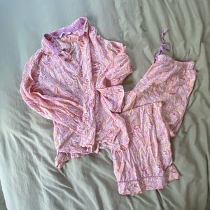 VS paisley linen PJ set